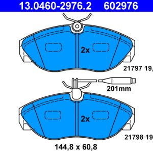 Set placute frana ATE 13.0460-2976.2 – PEOUGET | AutoRival