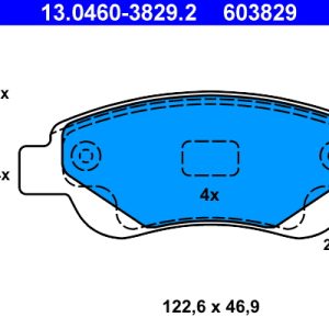Set placute frana ATE 13.0460-3829.2 – PEOUGET | AutoRival