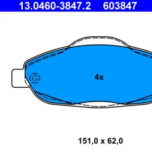 Set placute frana ATE 13.0460-3847.2 – PEOUGET | AutoRival