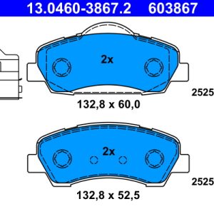 Set placute frana ATE 13.0460-3867.2 – PEOUGET | AutoRival