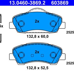 Set placute frana ATE 13.0460-3869.2 – PEOUGET | AutoRival