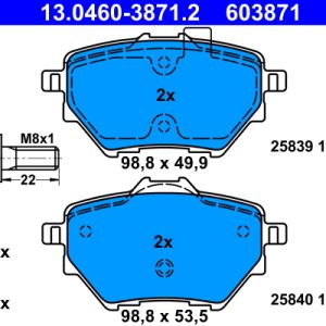 Set placute frana ATE 13.0460-3871.2 – PEOUGET | AutoRival