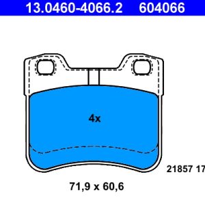 Set placute frana ATE 13.0460-4066.2 – PEOUGET | AutoRival
