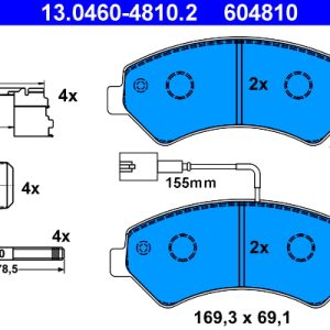 Set placute frana ATE 13.0460-4810.2 – PEOUGET | AutoRival