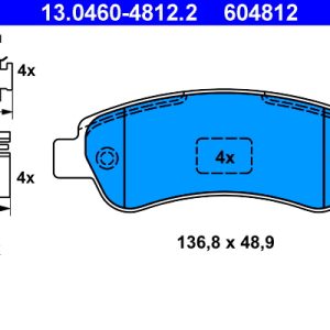 Set placute frana ATE 13.0460-4812.2 – PEOUGET | AutoRival