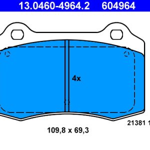 Set placute frana ATE 13.0460-4964.2 – PEOUGET | AutoRival