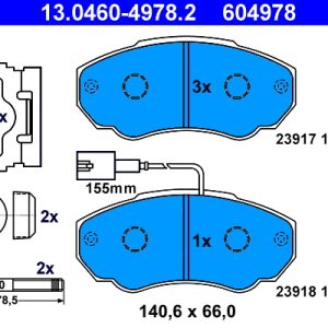 Set placute frana ATE 13.0460-4978.2 – PEOUGET | AutoRival