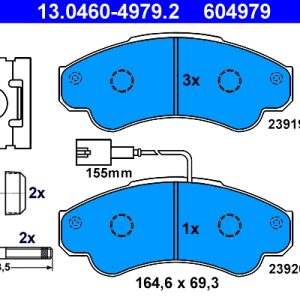 Set placute frana ATE 13.0460-4979.2 – PEOUGET | AutoRival