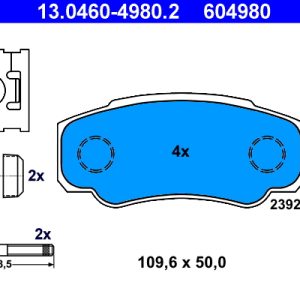 Set placute frana ATE 13.0460-4980.2 – PEOUGET | AutoRival