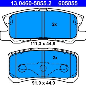 Set placute frana ATE 13.0460-5855.2 – PEOUGET | AutoRival