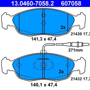 Set placute frana ATE 13.0460-7058.2 – PEOUGET | AutoRival