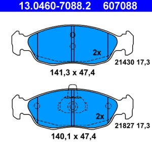 Set placute frana ATE 13.0460-7088.2 – PEOUGET | AutoRival