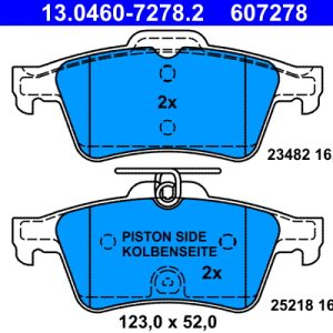 Set placute frana ATE 13.0460-7278.2 – PEOUGET | AutoRival