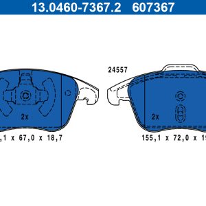 Set placute frana ATE 13.0460-7367.2 – PEOUGET | AutoRival