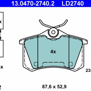 Set placute frana ATE 13.0470-2740.2 – PEOUGET | AutoRival