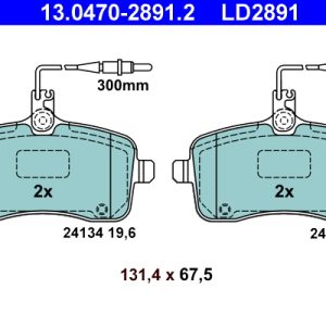 Set placute frana ATE 13.0470-2891.2 – PEOUGET | AutoRival
