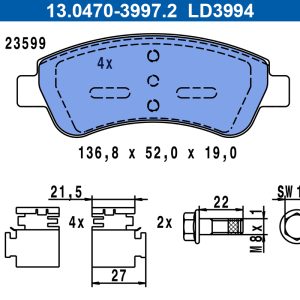 Set placute frana ATE 13.0470-3994.2 – PEOUGET | AutoRival
