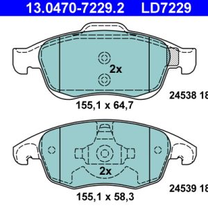 Set placute frana ATE 13.0470-7229.2 – PEOUGET | AutoRival