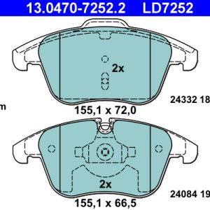 Set placute frana ATE 13.0470-7252.2 – PEOUGET | AutoRival