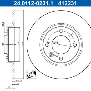 Disc frana ATE 24.0112-0231.1 – PEOUGET | AutoRival