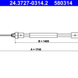 Cablu frana de parcare ATE 24.3727-0314.2 – PEOUGET | AutoRival