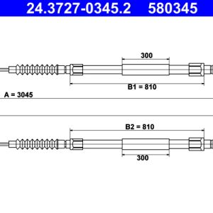 Cablu frana de parcare ATE 24.3727-0345.2 – PEOUGET | AutoRival
