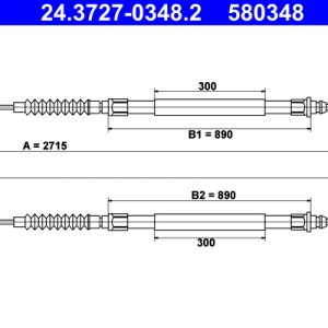 Cablu frana de parcare ATE 24.3727-0348.2 – PEOUGET | AutoRival
