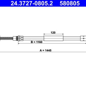 Cablu frana de parcare ATE 24.3727-0805.2 – PEOUGET | AutoRival