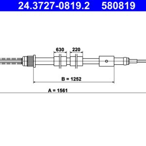 Cablu frana de parcare ATE 24.3727-0819.2 – PEOUGET | AutoRival