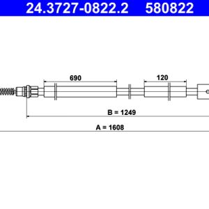 Cablu frana de parcare ATE 24.3727-0822.2 – PEOUGET | AutoRival