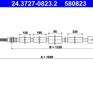Cablu frana de parcare ATE 24.3727-0823.2 – PEOUGET | AutoRival