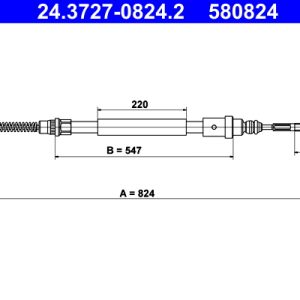 Cablu frana de parcare ATE 24.3727-0824.2 – PEOUGET | AutoRival