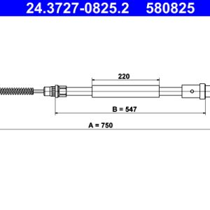 Cablu frana de parcare ATE 24.3727-0825.2 – PEOUGET | AutoRival