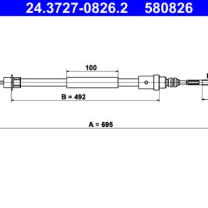 Cablu frana de parcare ATE 24.3727-0826.2 – PEOUGET | AutoRival