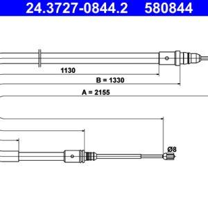 Cablu frana de parcare ATE 24.3727-0844.2 – PEOUGET | AutoRival