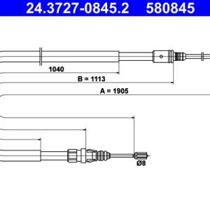 Cablu frana de parcare ATE 24.3727-0845.2 – PEOUGET | AutoRival