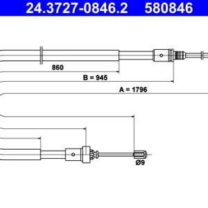 Cablu frana de parcare ATE 24.3727-0846.2 – PEOUGET | AutoRival