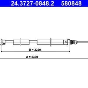 Cablu frana de parcare ATE 24.3727-0848.2 – PEOUGET | AutoRival