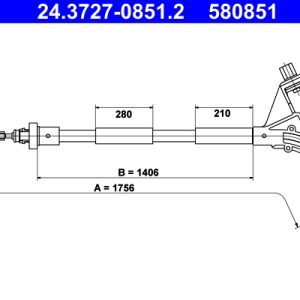 Cablu frana de parcare ATE 24.3727-0851.2 – PEOUGET | AutoRival