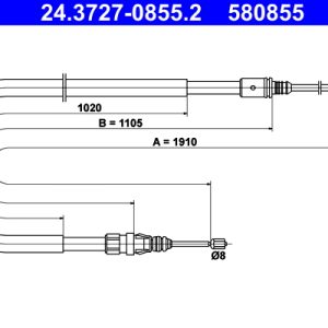 Cablu frana de parcare ATE 24.3727-0855.2 – PEOUGET | AutoRival