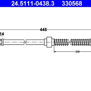 Furtun frana ATE 24.5111-0438.3 – PEOUGET | AutoRival