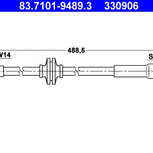 Furtun frana ATE 83.7101-9489.3 – PEOUGET | AutoRival