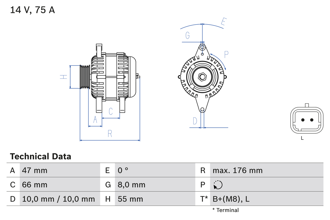 Alternator RENAULT CLIO II (BB_, CB_) 1.9 D (B/CB0E, BB0J) diesel 64 cai BOSCH 0 986 042 191