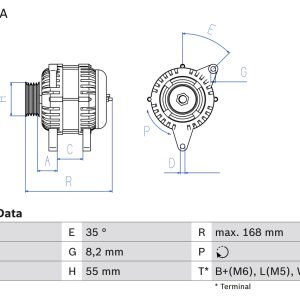 Alternator RENAULT MEGANE I Classic (LA0/1_) 1.9 D (LA0A, LA0U, LA0R) diesel 64 cai BOSCH 0 986 042 201