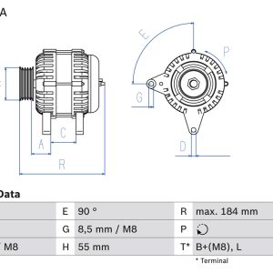 Alternator RENAULT KANGOO Express (FC0/1_) 1.5 dCi (FC1G) diesel 84 cai BOSCH 0 986 048 611