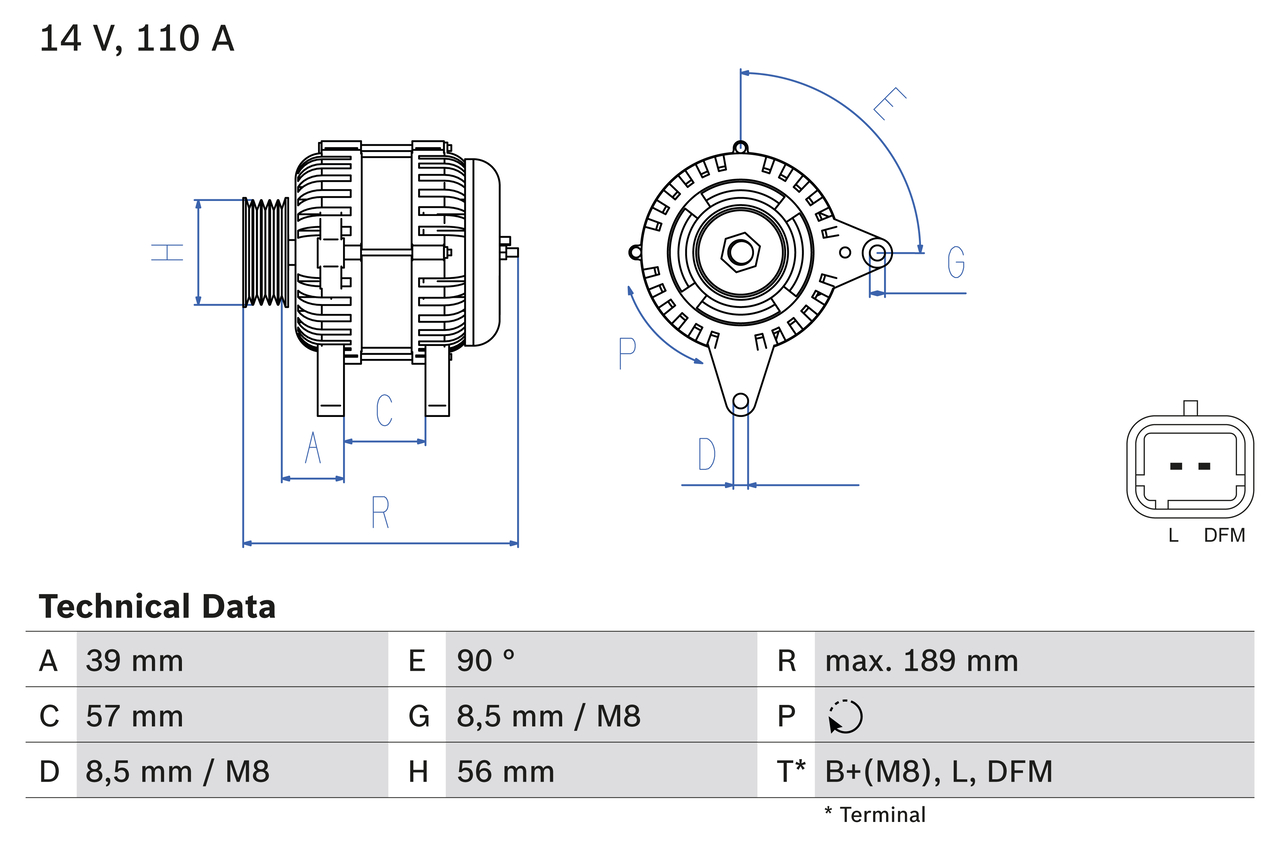 Alternator RENAULT KANGOO Express (FC0/1_) 1.5 dCi (FC1R) diesel 57 cai BOSCH 0 986 083 440