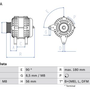 Alternator RENAULT MEGANE III Grandtour (KZ0/1) 1.5 dCi diesel 86 cai BOSCH 0 986 084 060