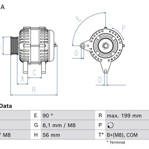 Alternator RENAULT GRAND SCENIC IV (R9_) 1.5 dCi 110 Hybrid Assist (R9AE, R9A3) Diesel/electro 110 cai BOSCH 0 986 084 070