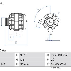 Alternator RENAULT MEGANE IV Grandtour (K9A/M/N_) 1.6 dCi 165 diesel 163 cai BOSCH 0 986 084 690