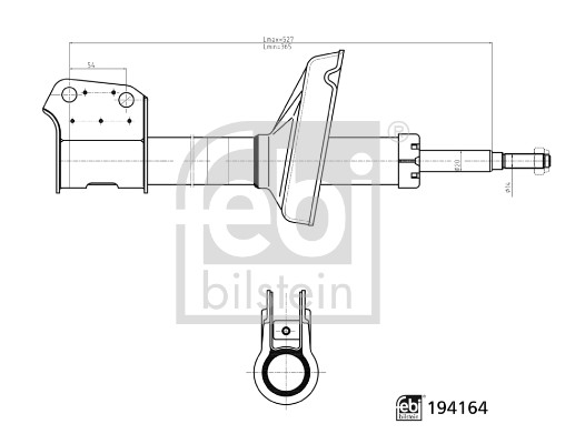 Amortizor RENAULT KANGOO (KC0/1_) 1.2 (KC0A, KC0K, KC0F, KC01) benzina 58 cai FEBI BILSTEIN 194164